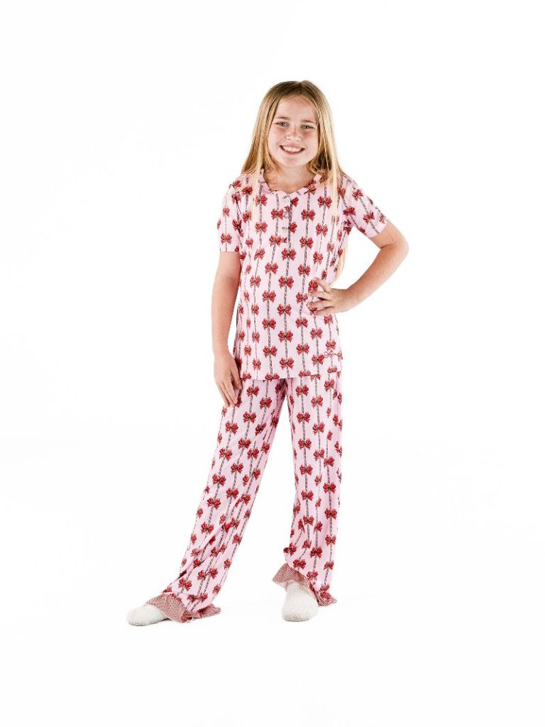 Simply Southern Youth 0226 Holiday PJ Shorts &amp; Button Top Set