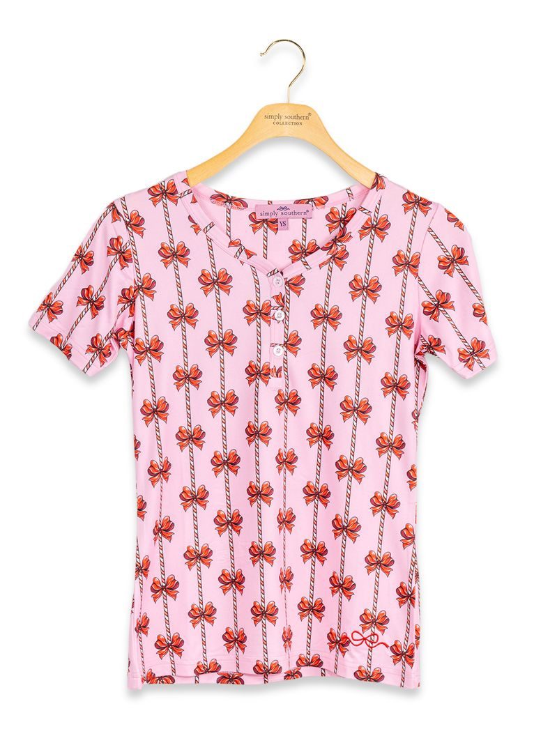 Simply Southern Youth 0226 Holiday PJ Shorts &amp; Button Top Set