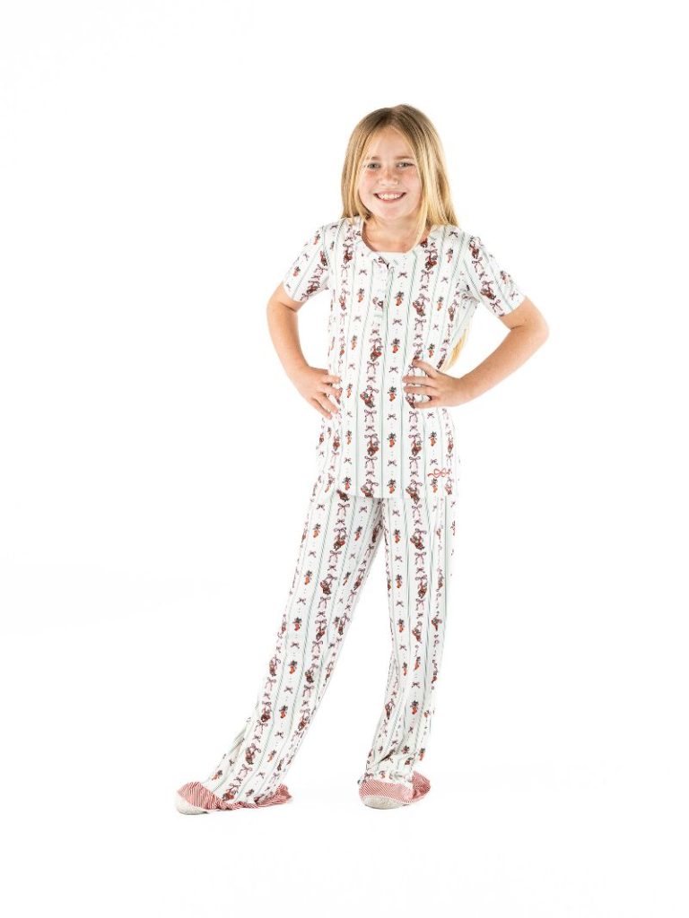 Simply Southern Youth 0226 Holiday PJ Shorts &amp; Button Top Set