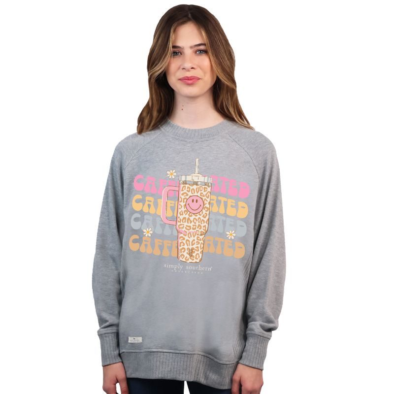 Simply Southern Caffeinated Long Sleeve Crew Sweatshirt