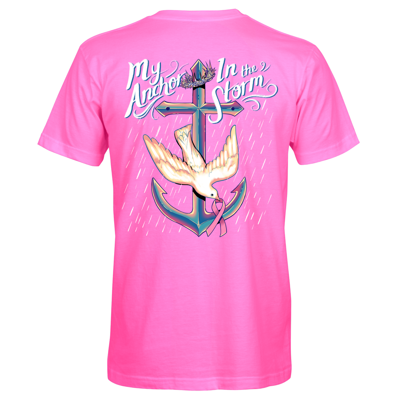 Southern Attitude Anchor In The Storm Cancer Ribbon T-Shirt