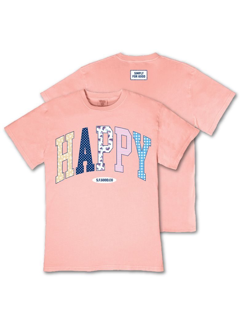 Simply Southern S4G Happy Pattern Mineral Washed T-Shirt