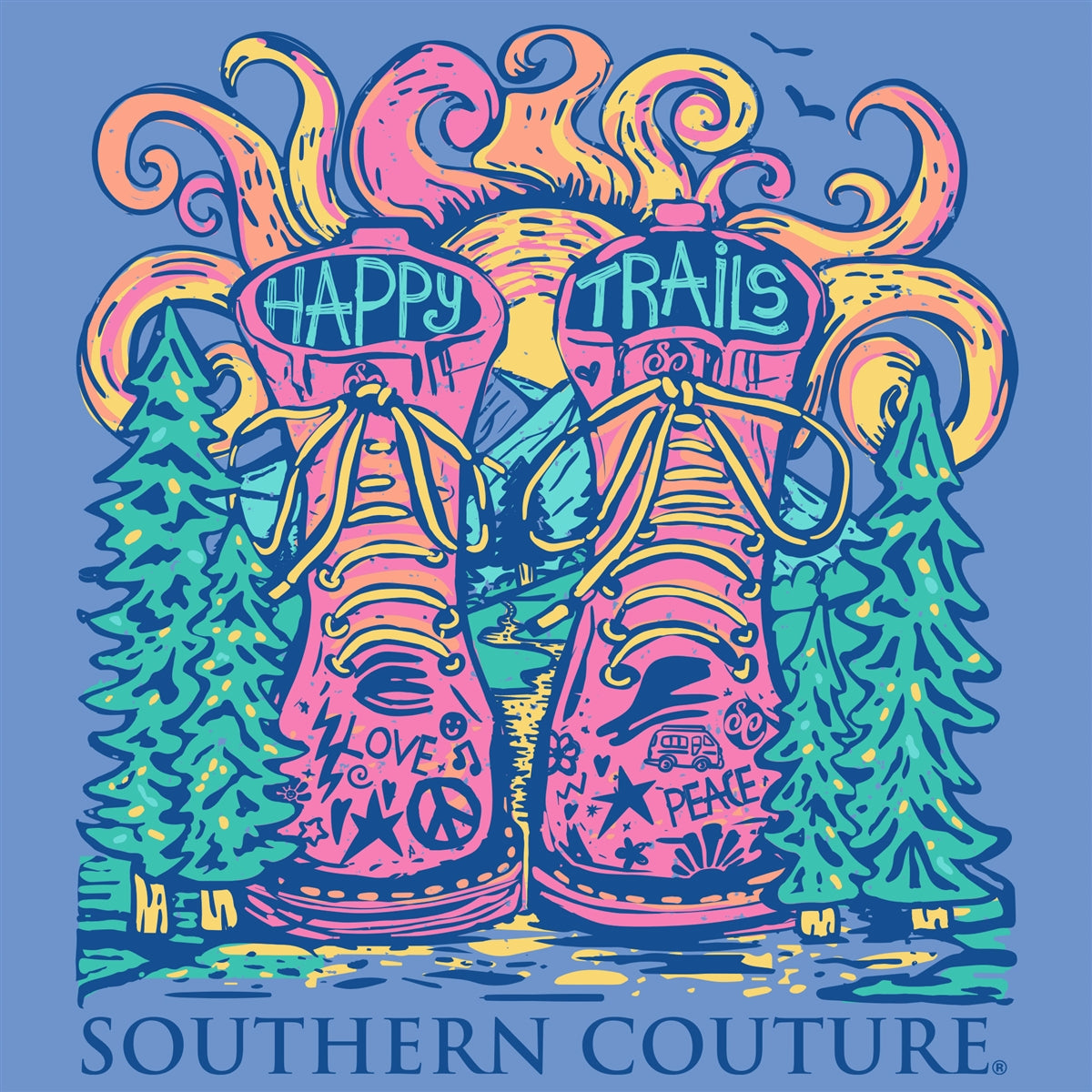 Southern Couture Classic Happy Trails Long Sleeve T-Shirt