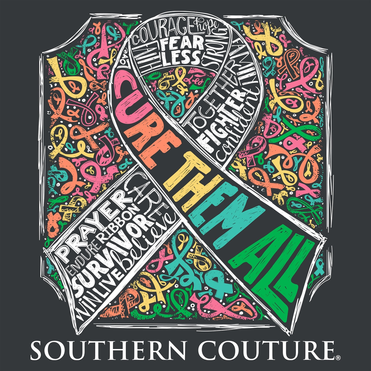 Southern Couture Classic Cure Them All Cancer T-Shirt - SimplyCuteTees