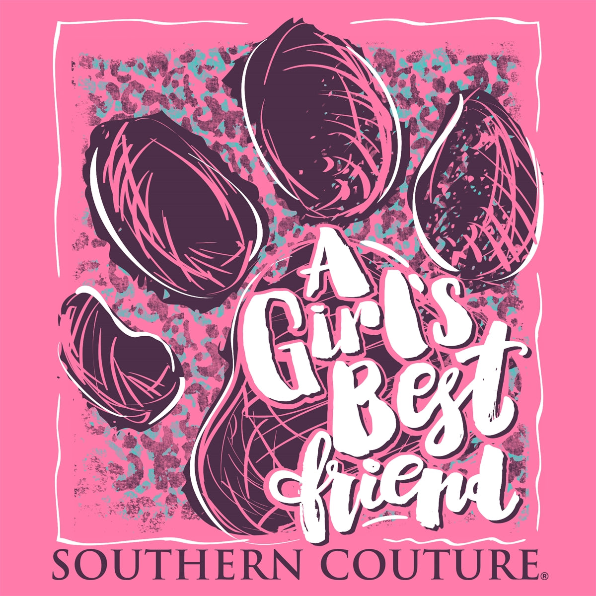 Southern Couture Classic A Girl's Best Friend Paw T-Shirt