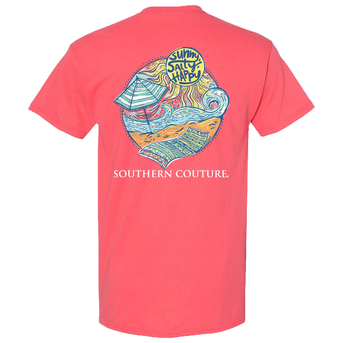 Southern Couture Classic Sunny Salty Happy T-Shirt - SimplyCuteTees