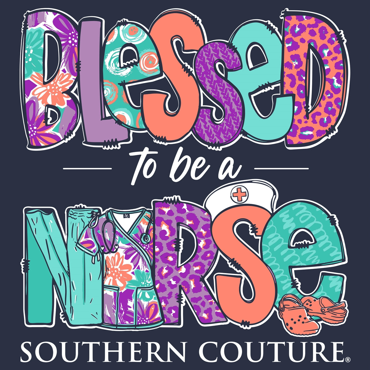Southern Couture Classic Blessed to Be A Nurse T-Shirt - SimplyCuteTees