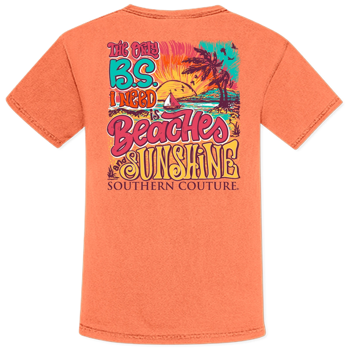 Southern Couture Beaches & Sunshine Comfort Colors T-Shirt - SimplyCuteTees