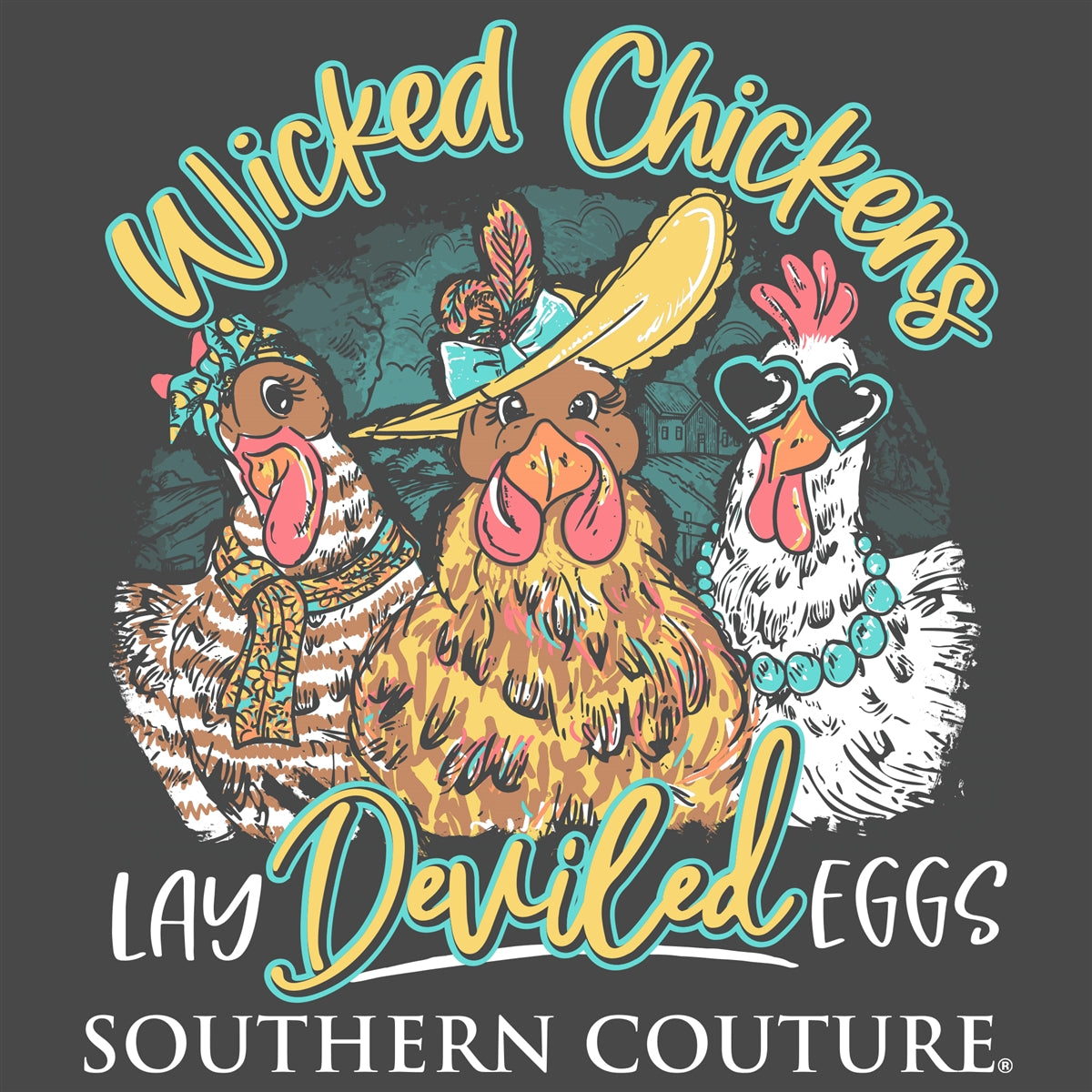 Southern Couture Wicked Chickens Comfort Colors T-Shirt