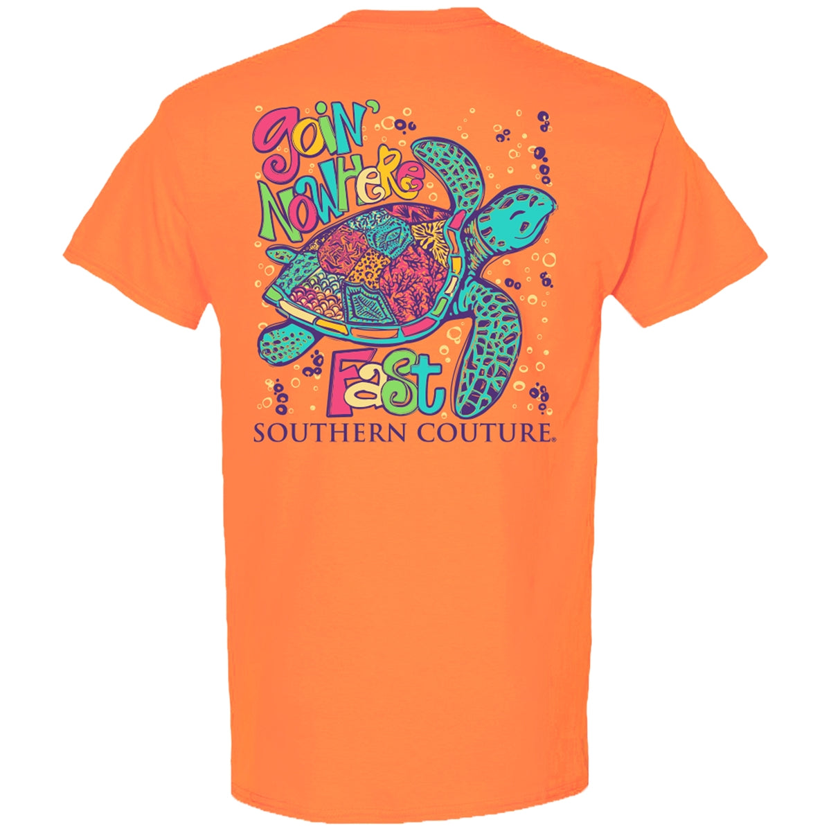 Southern Couture Classic Goin' Nowhere Fast Turtle T-Shirt - SimplyCuteTees
