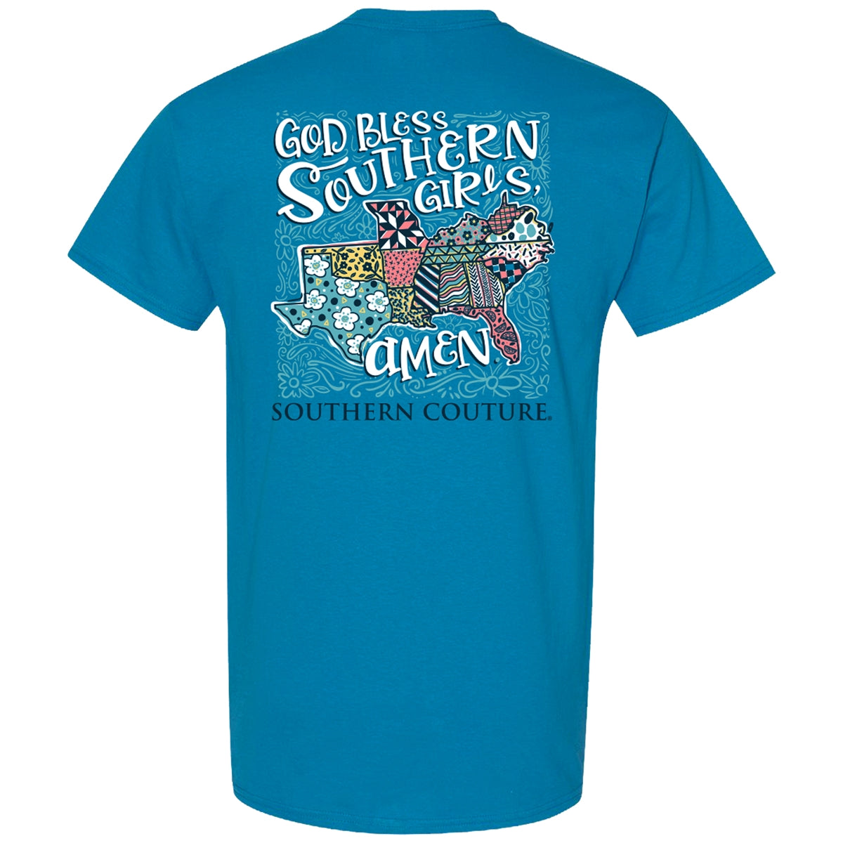 Southern Couture Classic God Bless Southern Girls T-Shirt - SimplyCuteTees