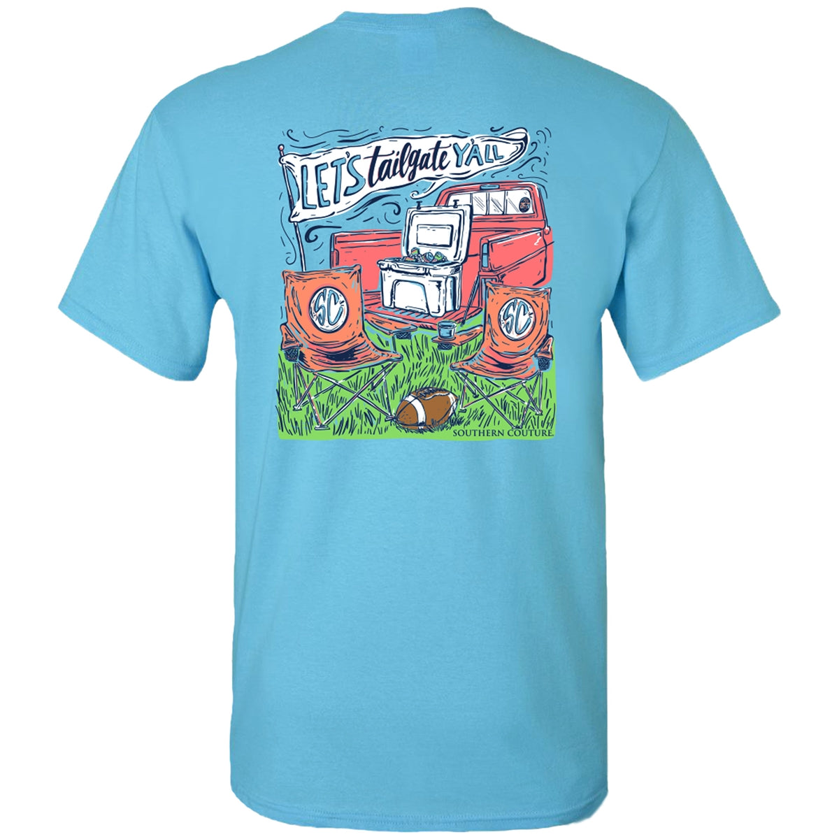 Southern Couture Classic Let's Tailgate Y'all Fall T-Shirt