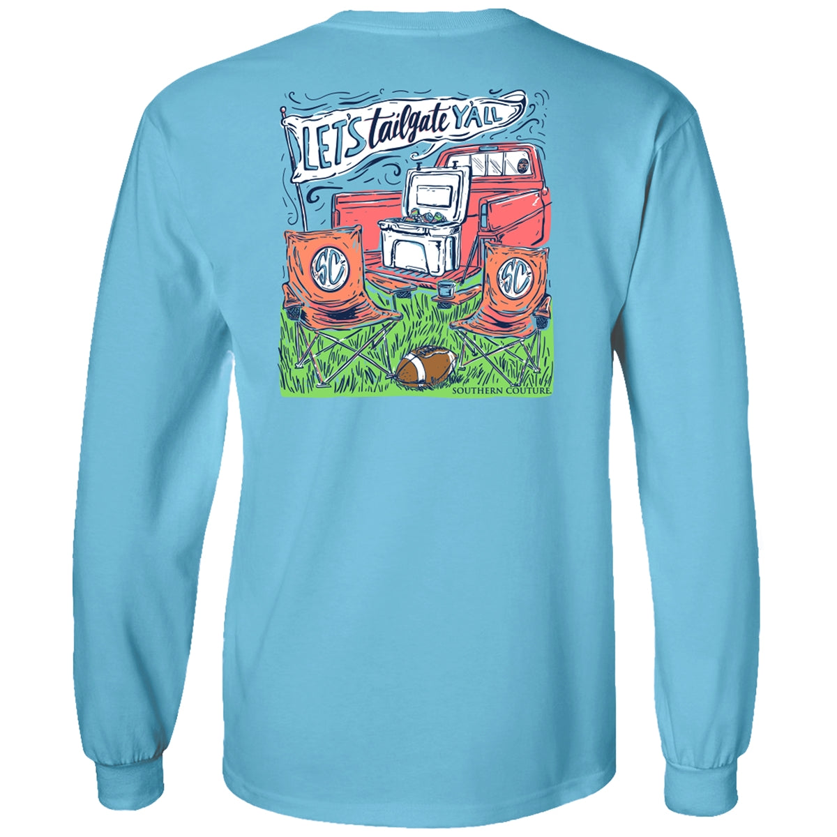 Southern Couture Classic Let's Tailgate Y'all Fall Long Sleeve T-Shirt