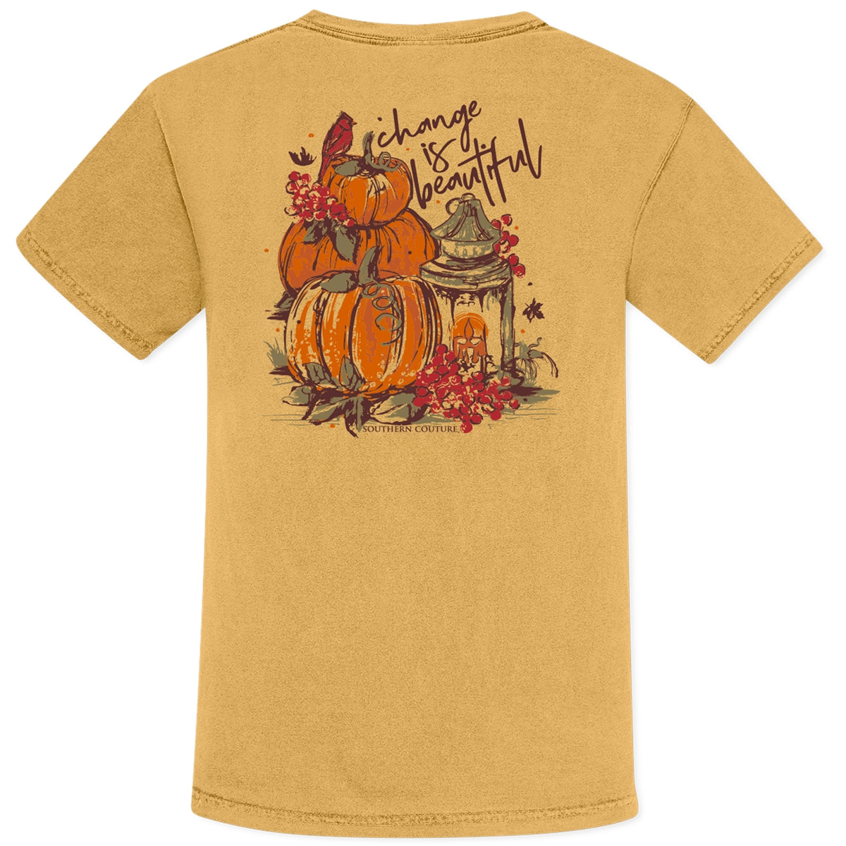Southern Couture Change Is Beautiful Pumpkin Comfort Colors T-Shirt