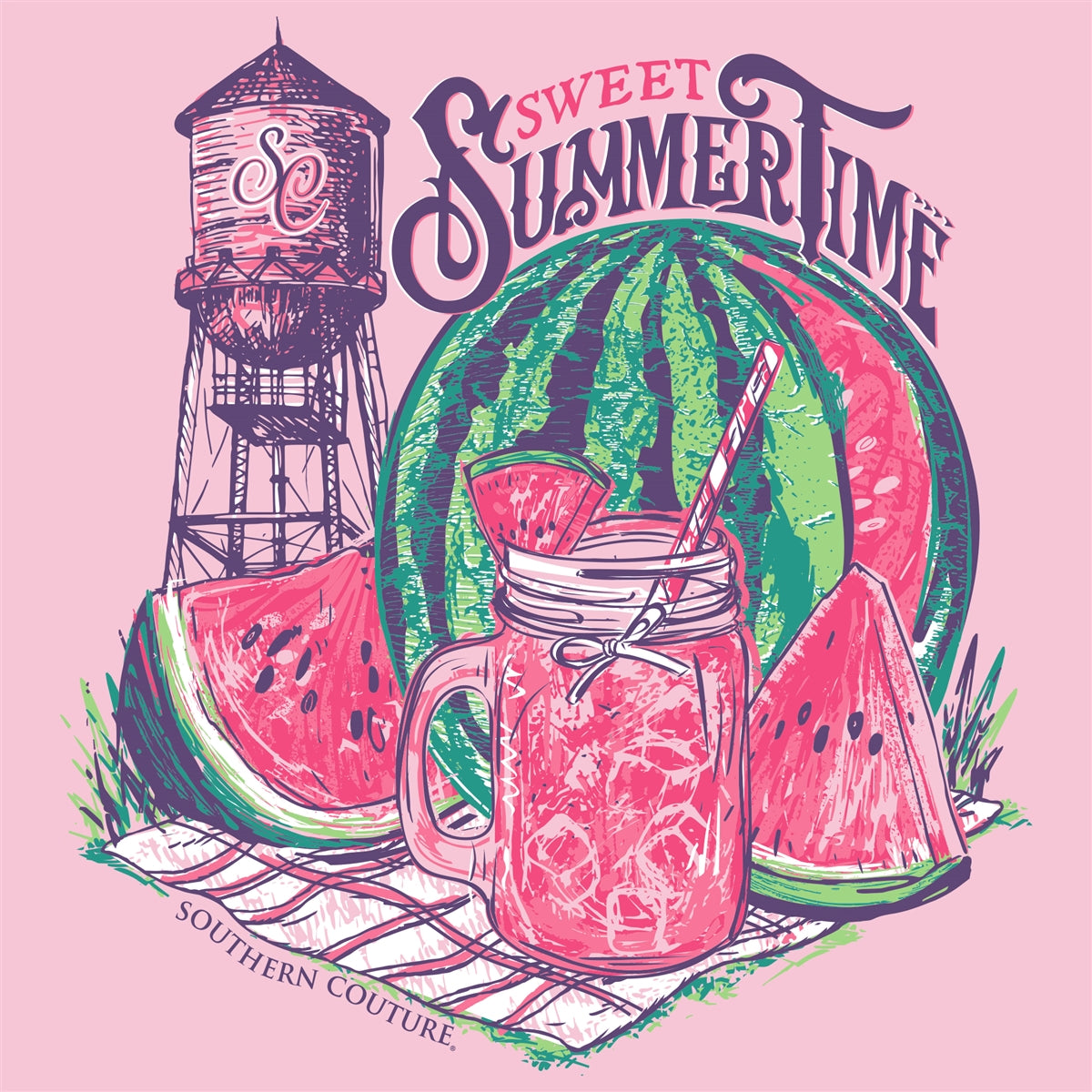Southern Couture Classic Sweet Summertime T-Shirt - SimplyCuteTees