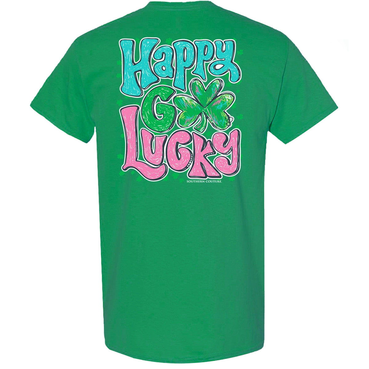Southern Couture Classic Happy Go Lucky Irish T-Shirt - SimplyCuteTees