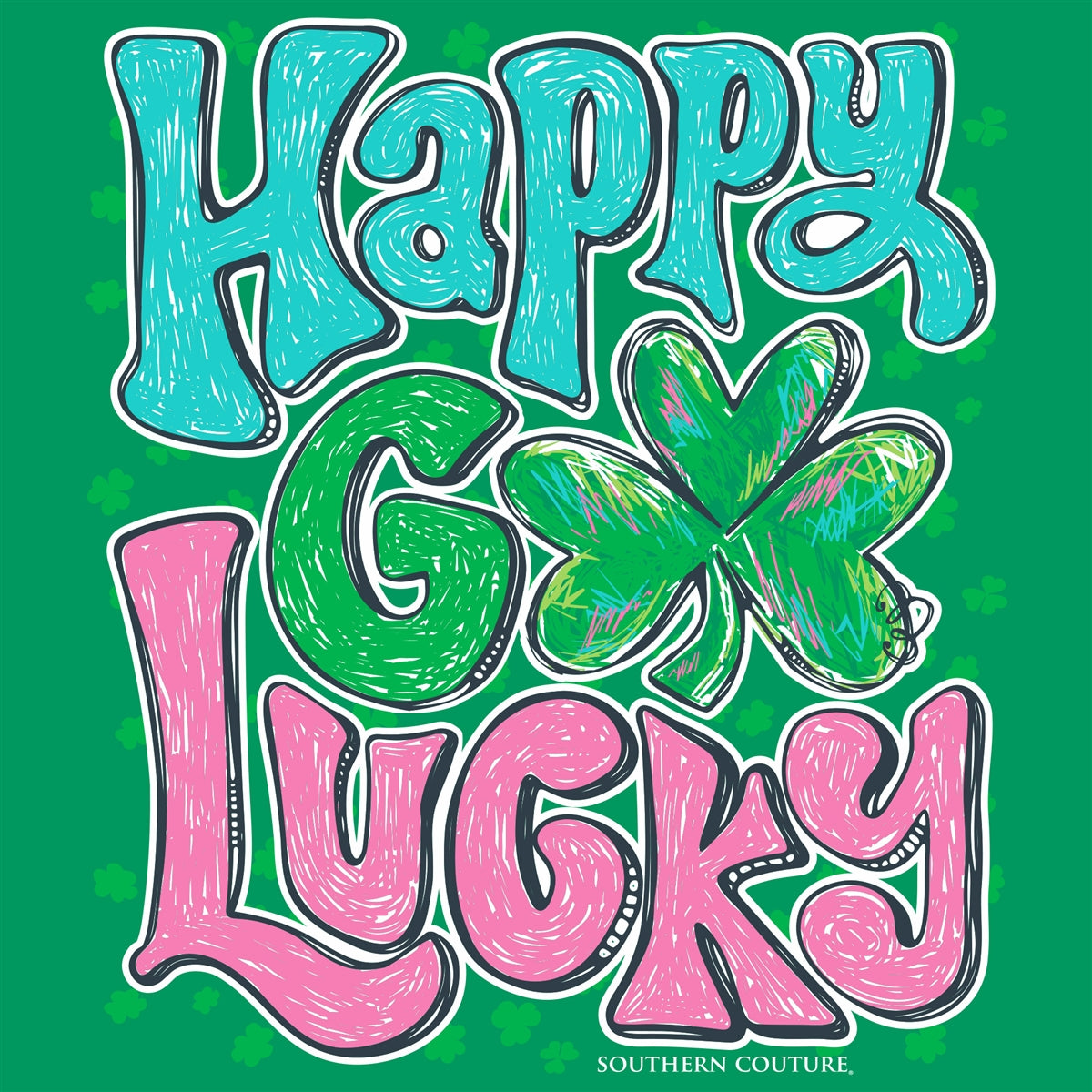 Southern Couture Classic Happy Go Lucky Irish T-Shirt - SimplyCuteTees
