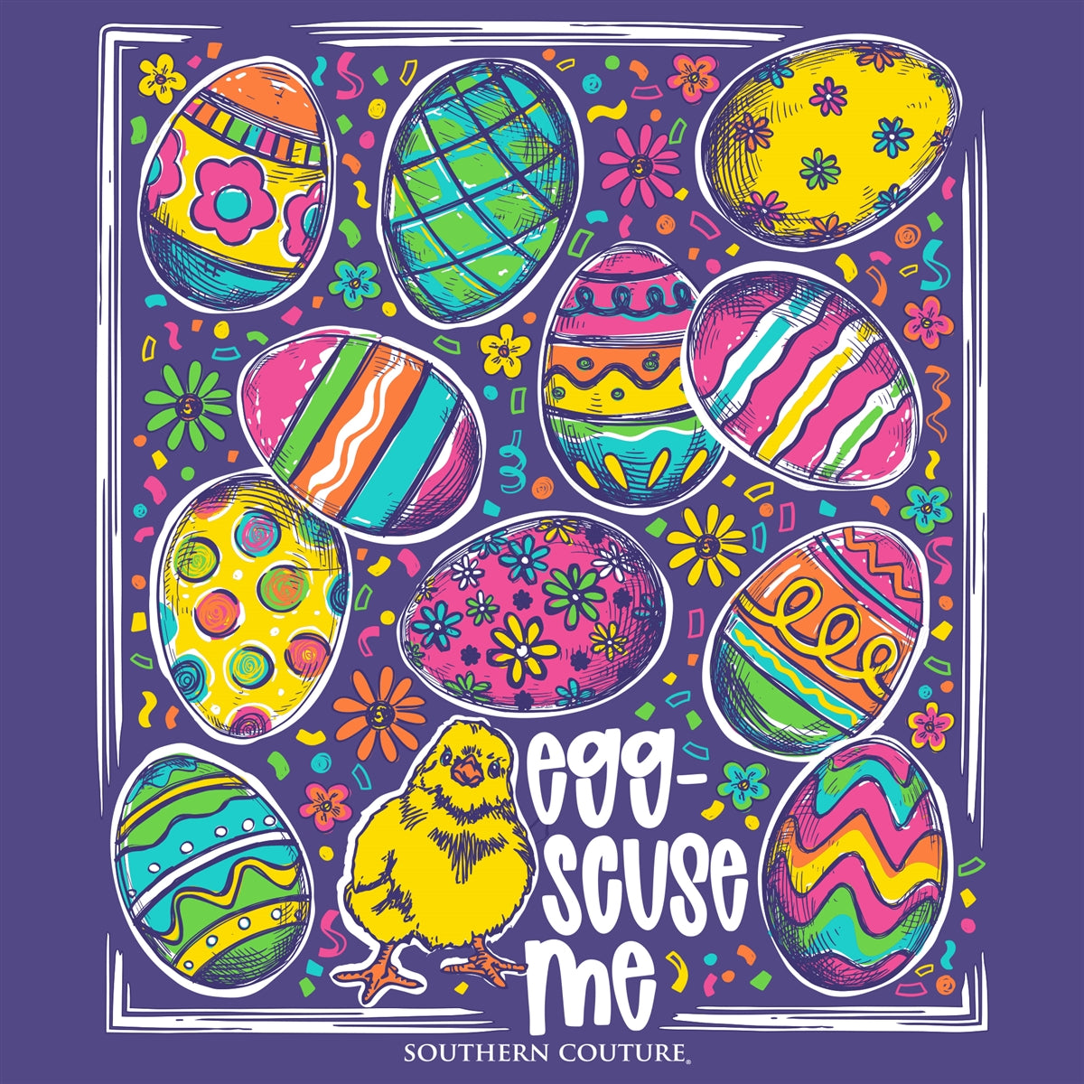 Southern Couture Classic Eggscuse Me Easter T-Shirt - SimplyCuteTees