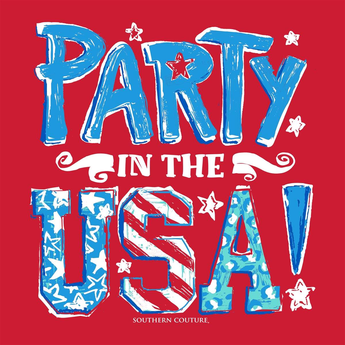 Southern Couture Soft Party In The USA T-Shirt - SimplyCuteTees