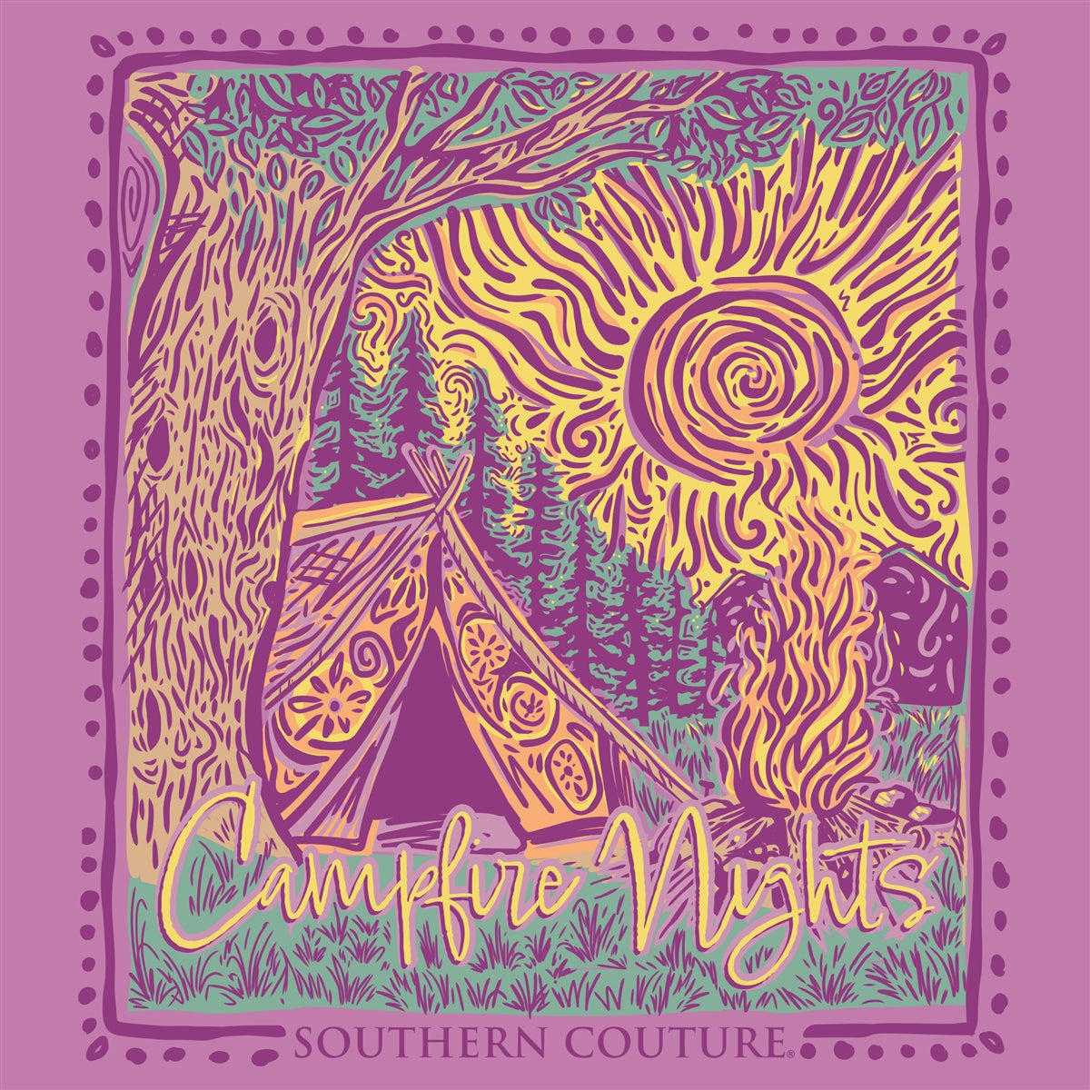 Southern Couture Classic Campfire Nights T-Shirt - SimplyCuteTees