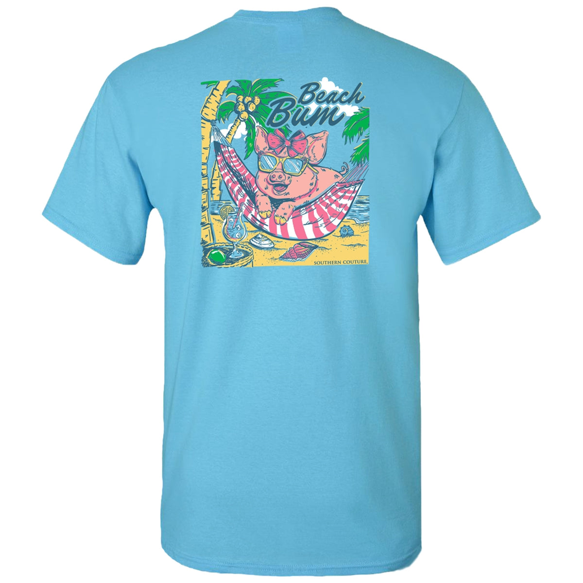 Southern Couture Classic Beach Pig T-Shirt - SimplyCuteTees