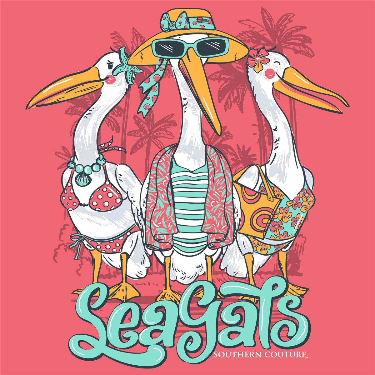 Southern Couture Classic SeaGals  T-Shirt - SimplyCuteTees