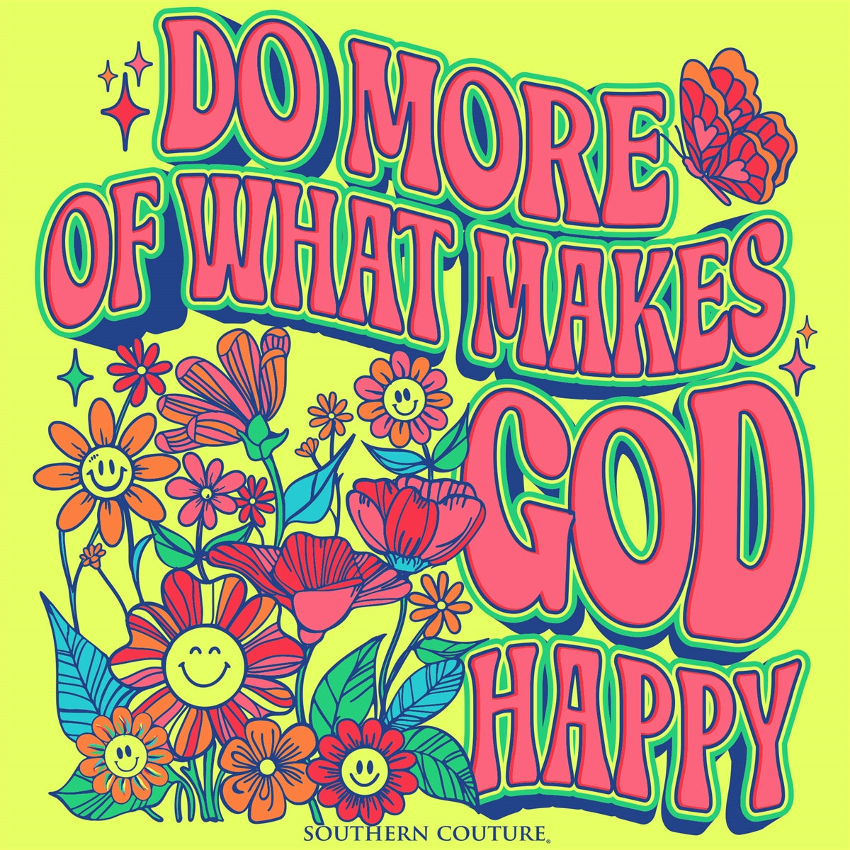 Southern Couture Classic Makes God Happy T-Shirt - SimplyCuteTees