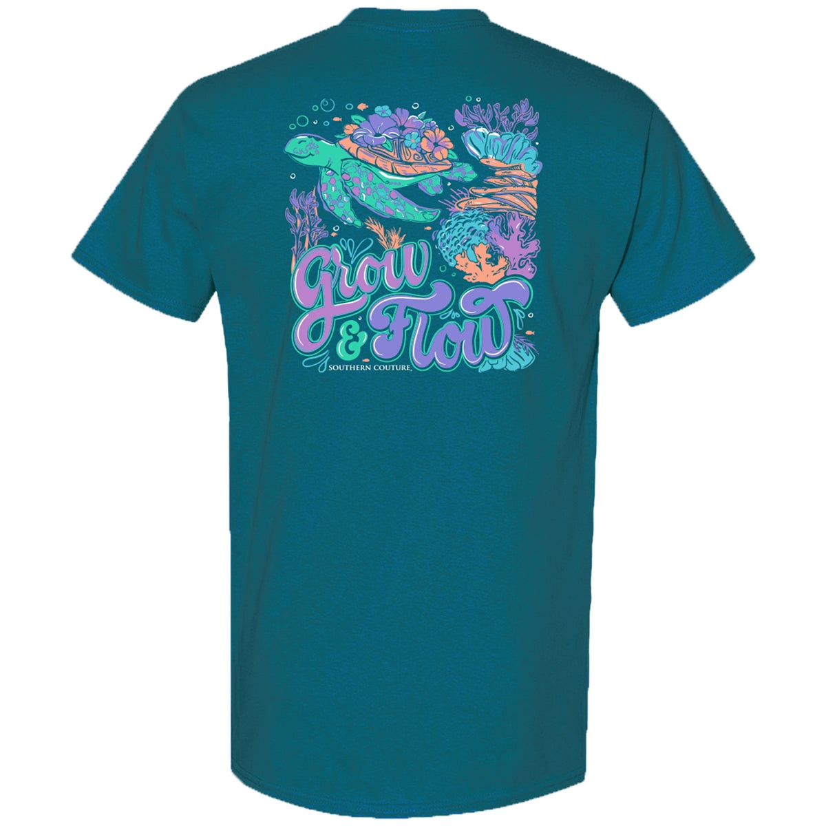 Southern Couture Classic Grow and Flow Turtle T-Shirt - SimplyCuteTees