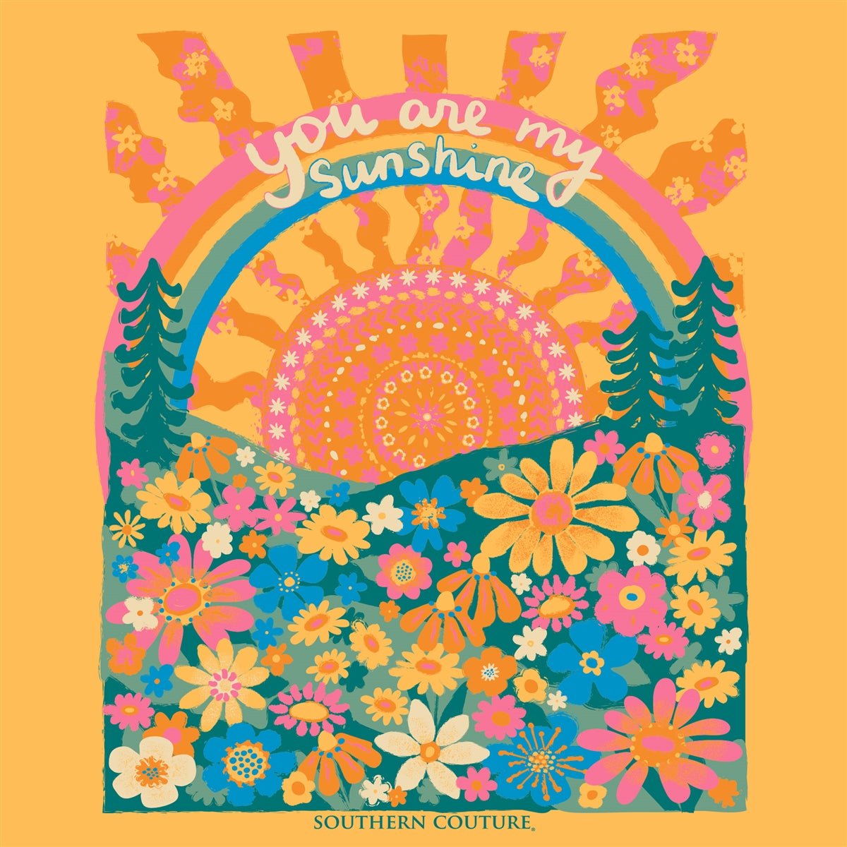 Southern Couture You Are My Sunshine Comfort Colors T-Shirt - SimplyCuteTees