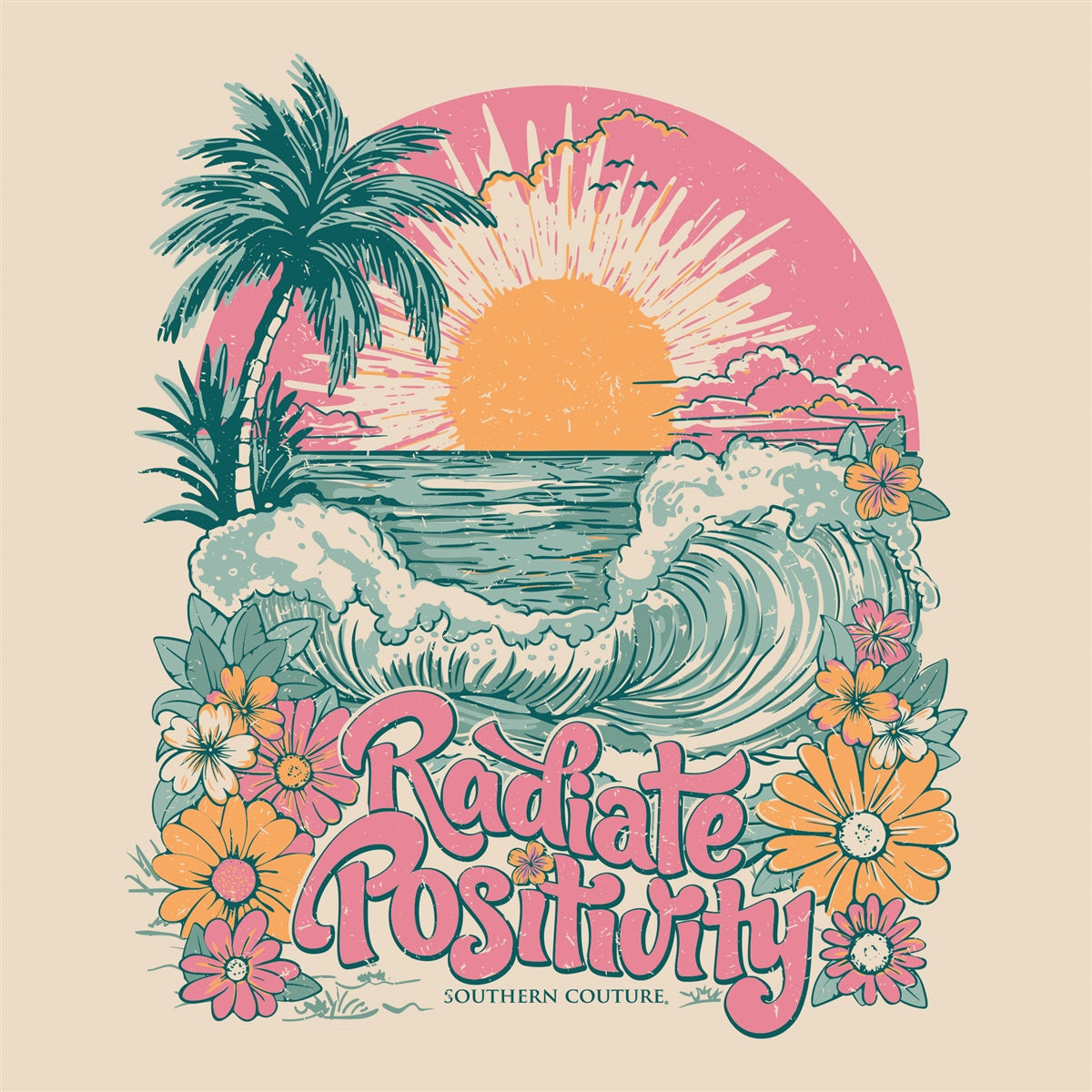 Southern Couture Radiate Positivity Comfort Colors T-Shirt - SimplyCuteTees