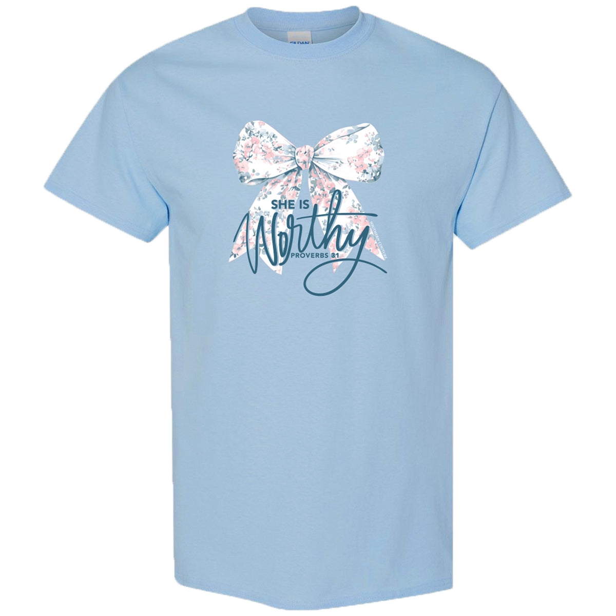 Southern Couture Soft She Is Worthy Bow T-Shirt - SimplyCuteTees