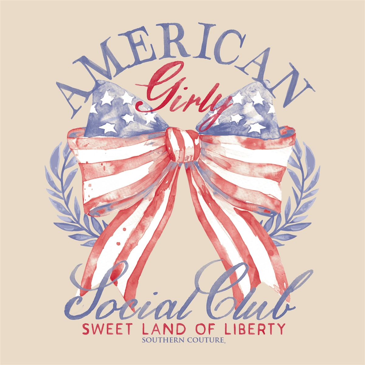Southern Couture Soft American Girly Social Club USA T-Shirt - SimplyCuteTees