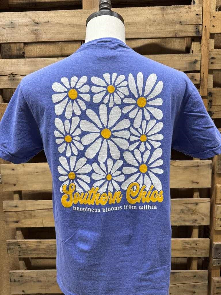 Southern Chics Happiness Blooms Comfort Colors T Shirt - SimplyCuteTees