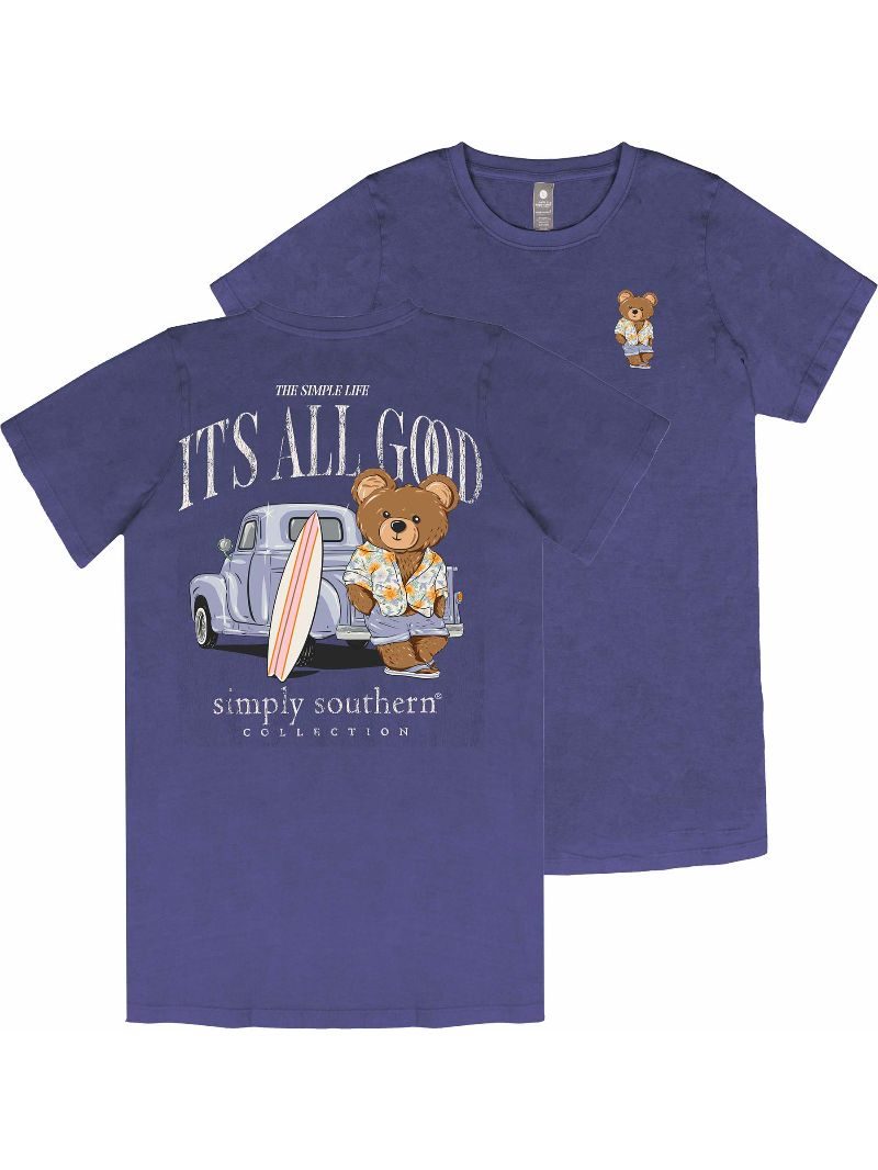 Simply Southern All Good Washed Navy T-Shirt - SimplyCuteTees