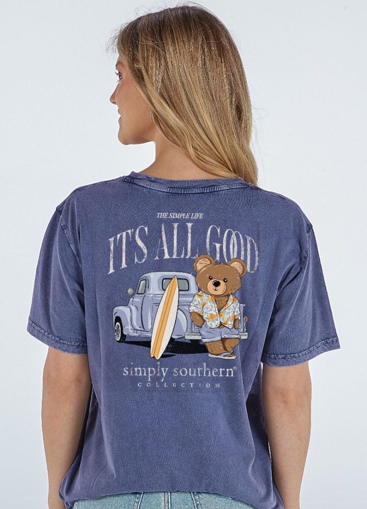 Simply Southern All Good Washed Navy T-Shirt - SimplyCuteTees