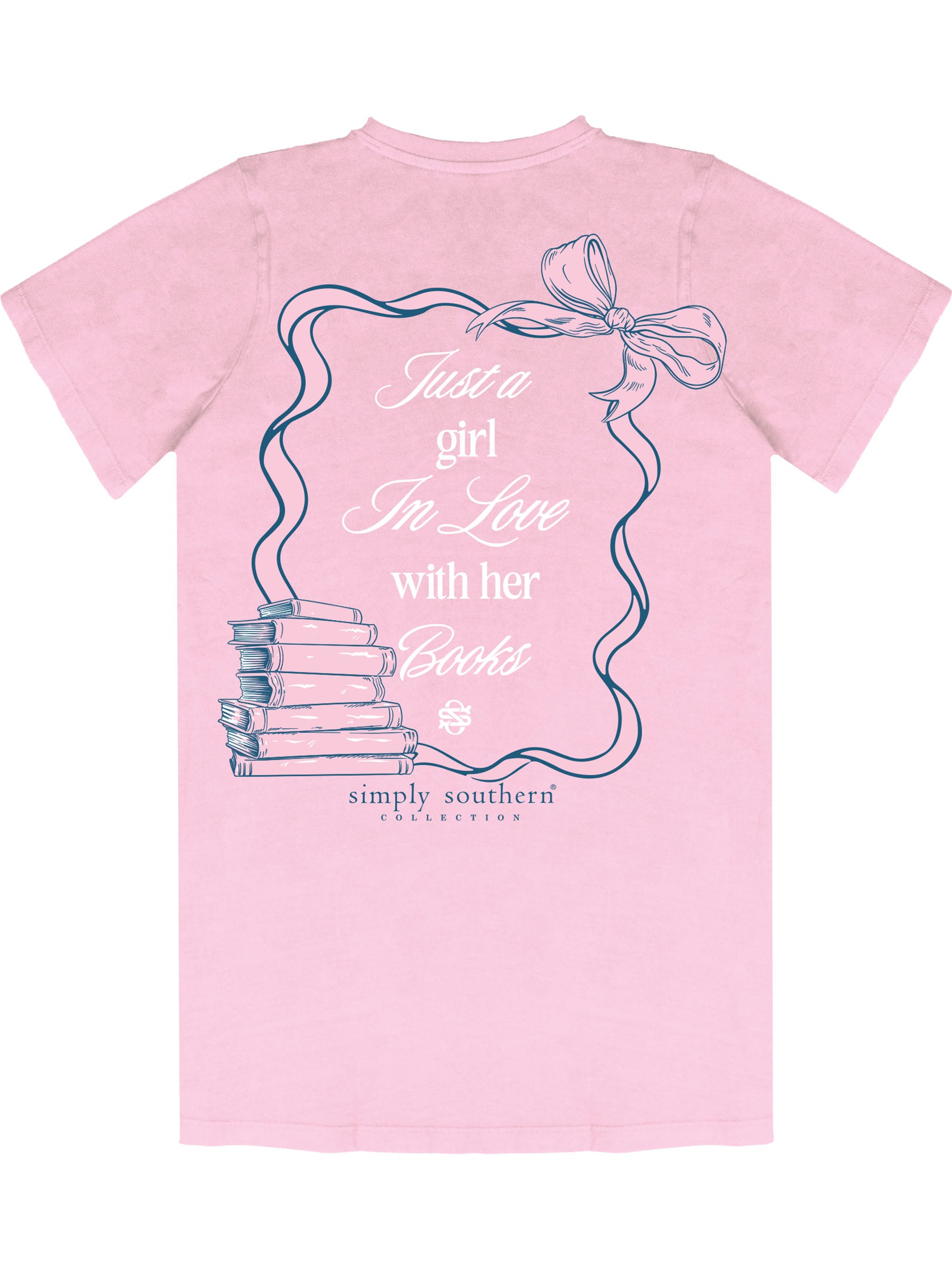 Simply Southern Book Love Washed Pink T-Shirt - SimplyCuteTees