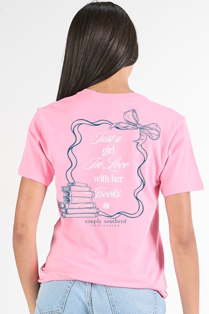 Simply Southern Book Love Washed Pink T-Shirt - SimplyCuteTees