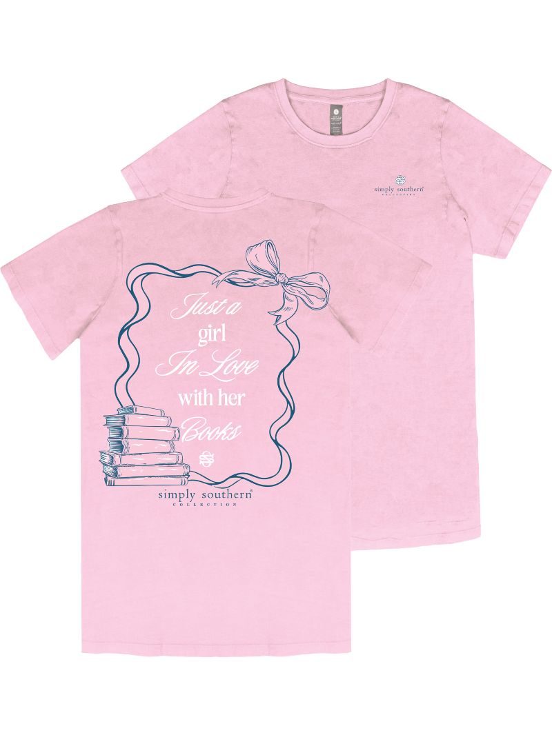 Simply Southern Book Love Washed Pink T-Shirt - SimplyCuteTees
