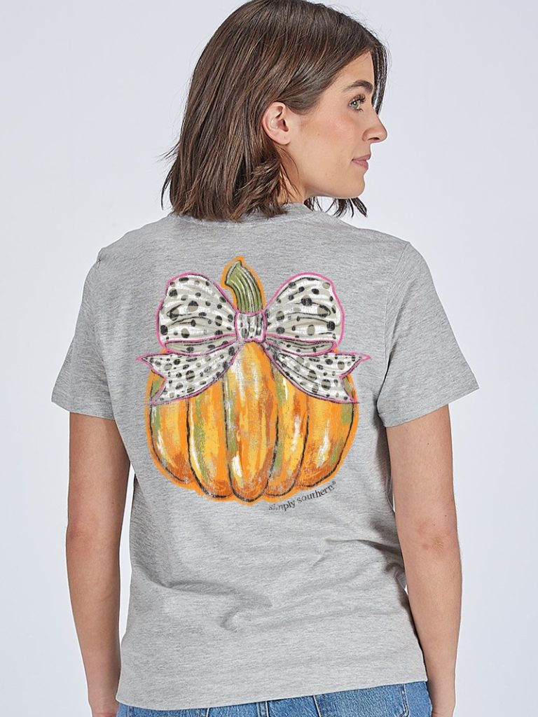Simply Southern Bow Pumpkin Fall T-Shirt - SimplyCuteTees