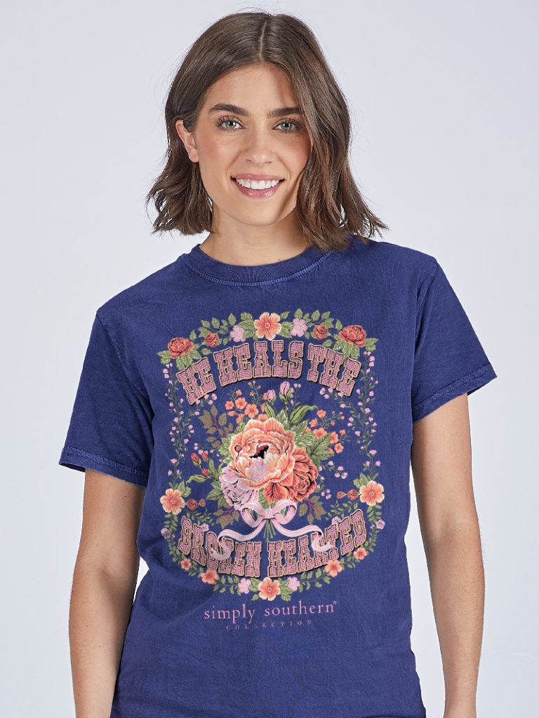 Simply Southern Heals The Broken Washed Navy T-Shirt