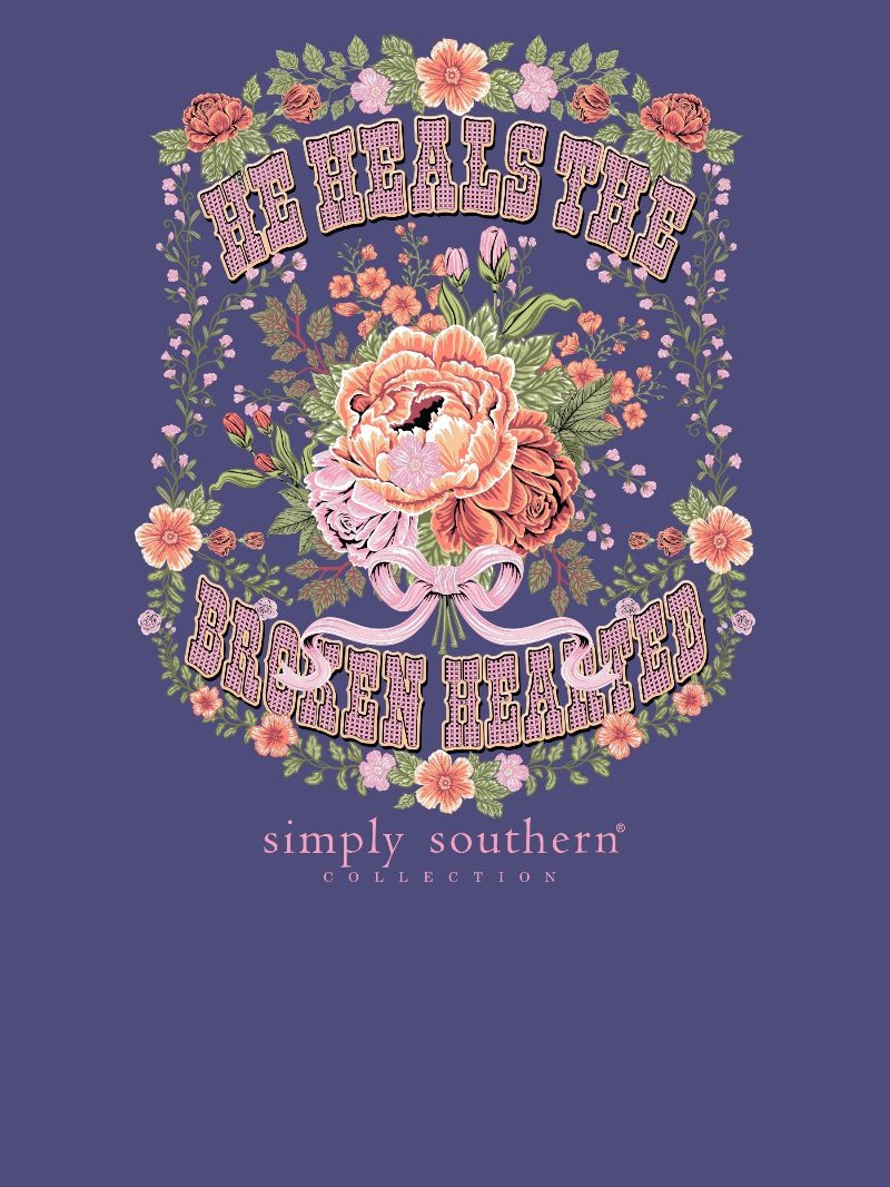 Simply Southern Heals The Broken Washed Navy T-Shirt