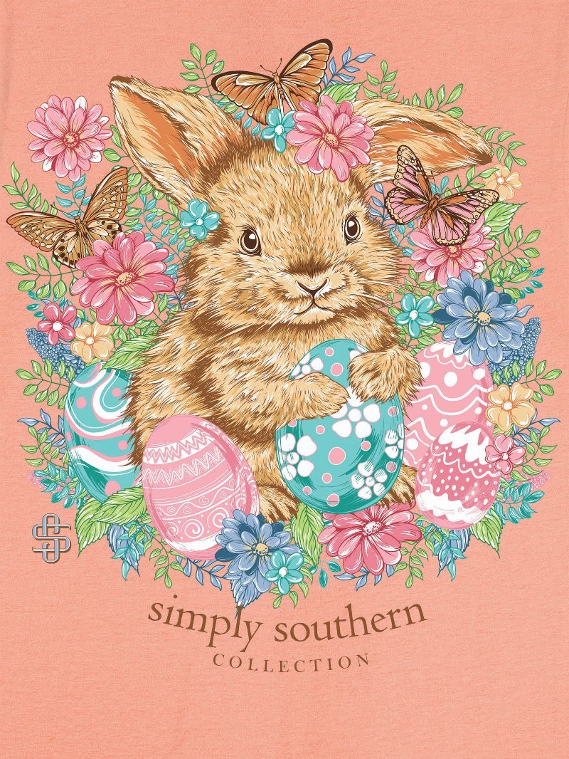 Simply Southern Easter Bunny Peach T-Shirt - SimplyCuteTees