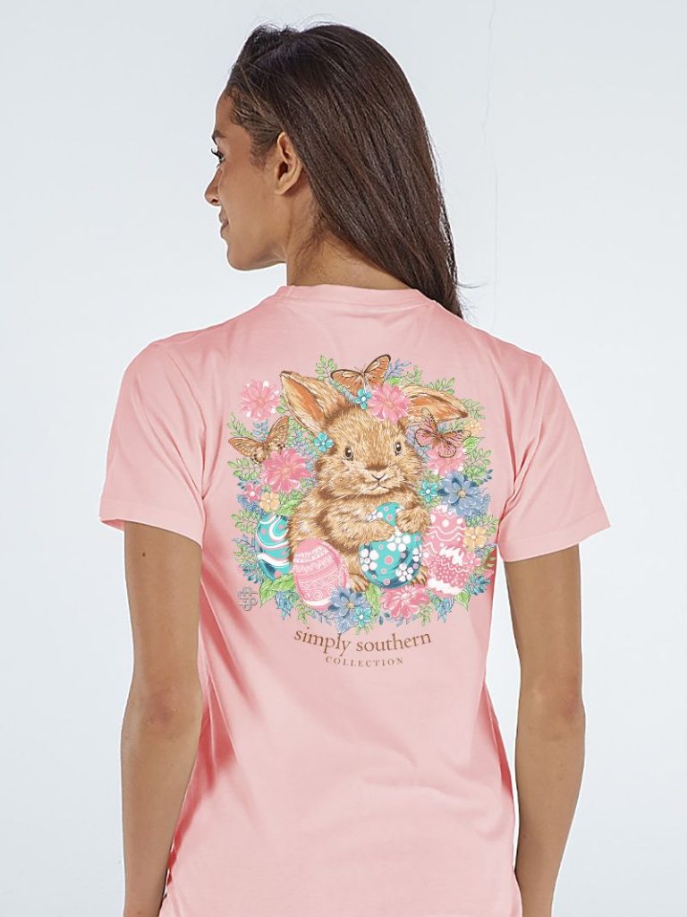 Simply Southern Easter Bunny Peach T-Shirt - SimplyCuteTees