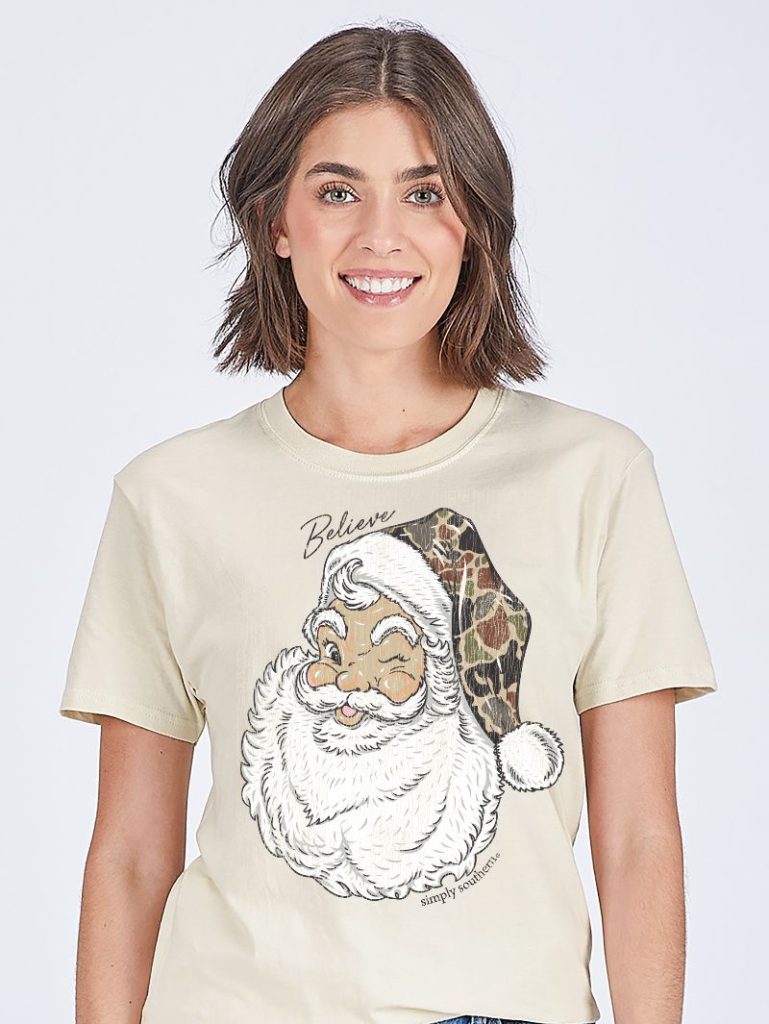 Simply Southern Christmas Camo Santa Holiday Unisex T-Shirt