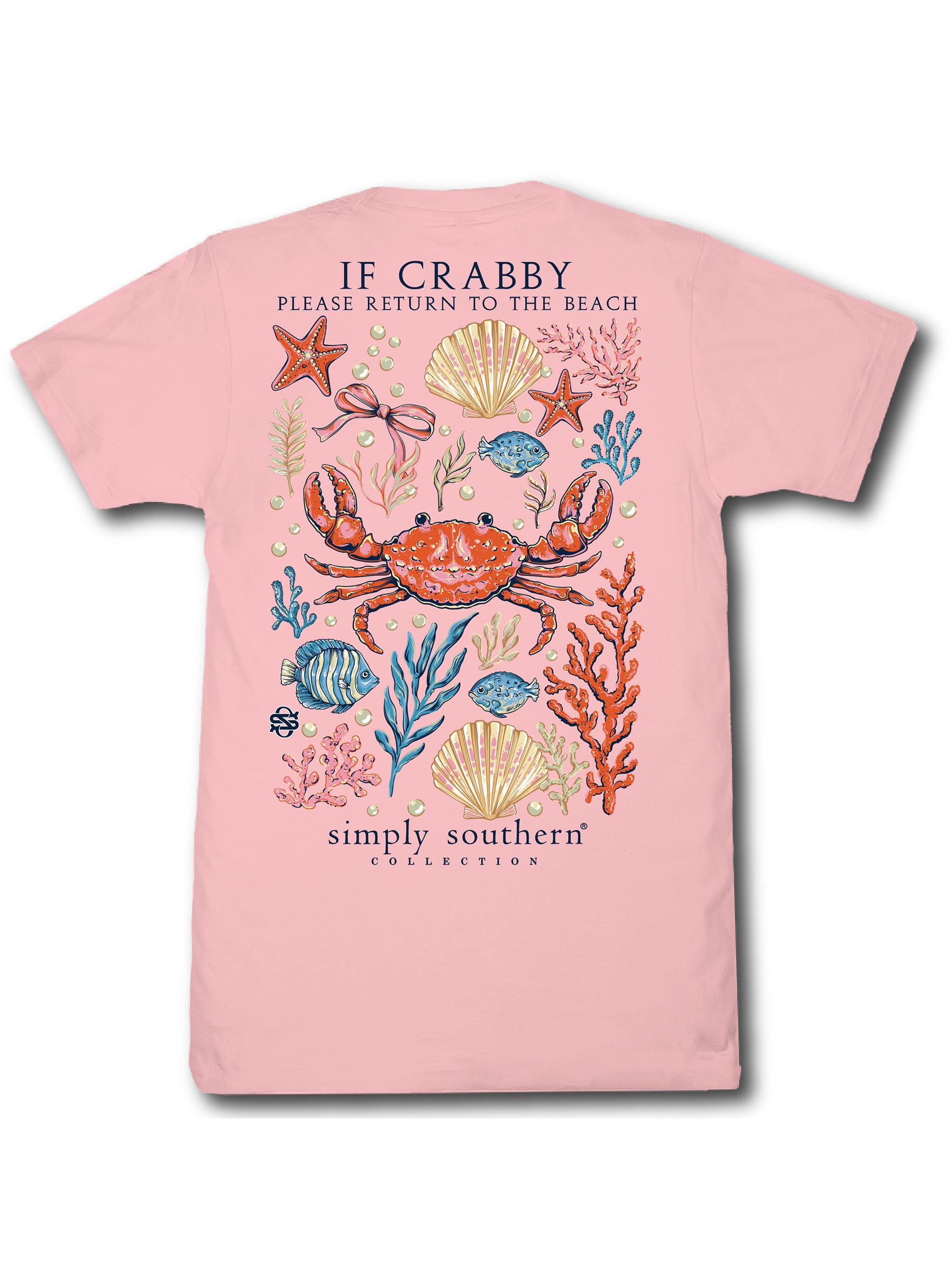 Simply Southern Crabby Beach Tearose T-Shirt - SimplyCuteTees