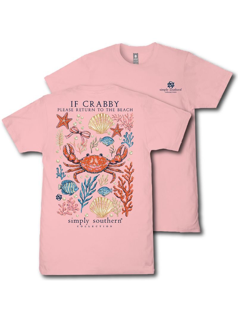 Simply Southern Crabby Beach Tearose T-Shirt - SimplyCuteTees