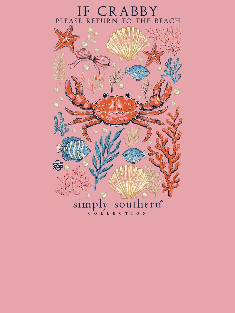 Simply Southern Crabby Beach Tearose T-Shirt - SimplyCuteTees
