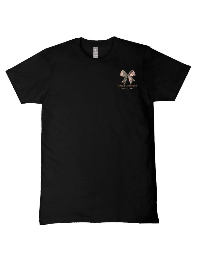 Simply Southern Camo Bow Deer Black T-Shirt - SimplyCuteTees