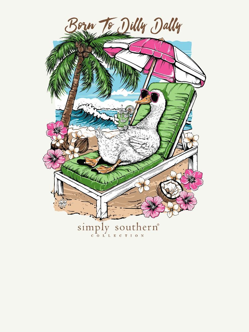 Simply Southern Born To Dilly Dally Oyster T-Shirt - SimplyCuteTees