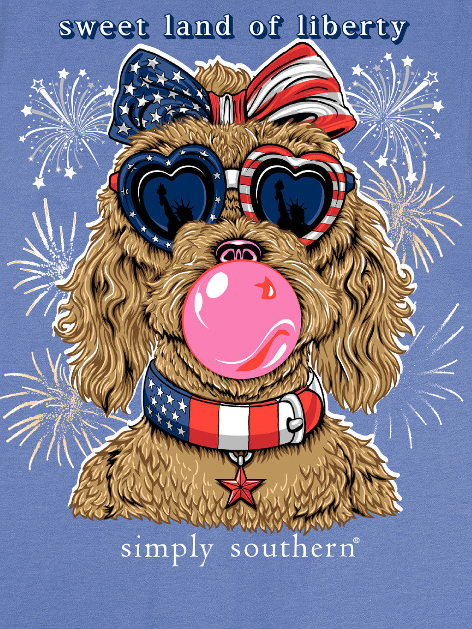 Simply Southern Liberty Dog USA T-Shirt - SimplyCuteTees